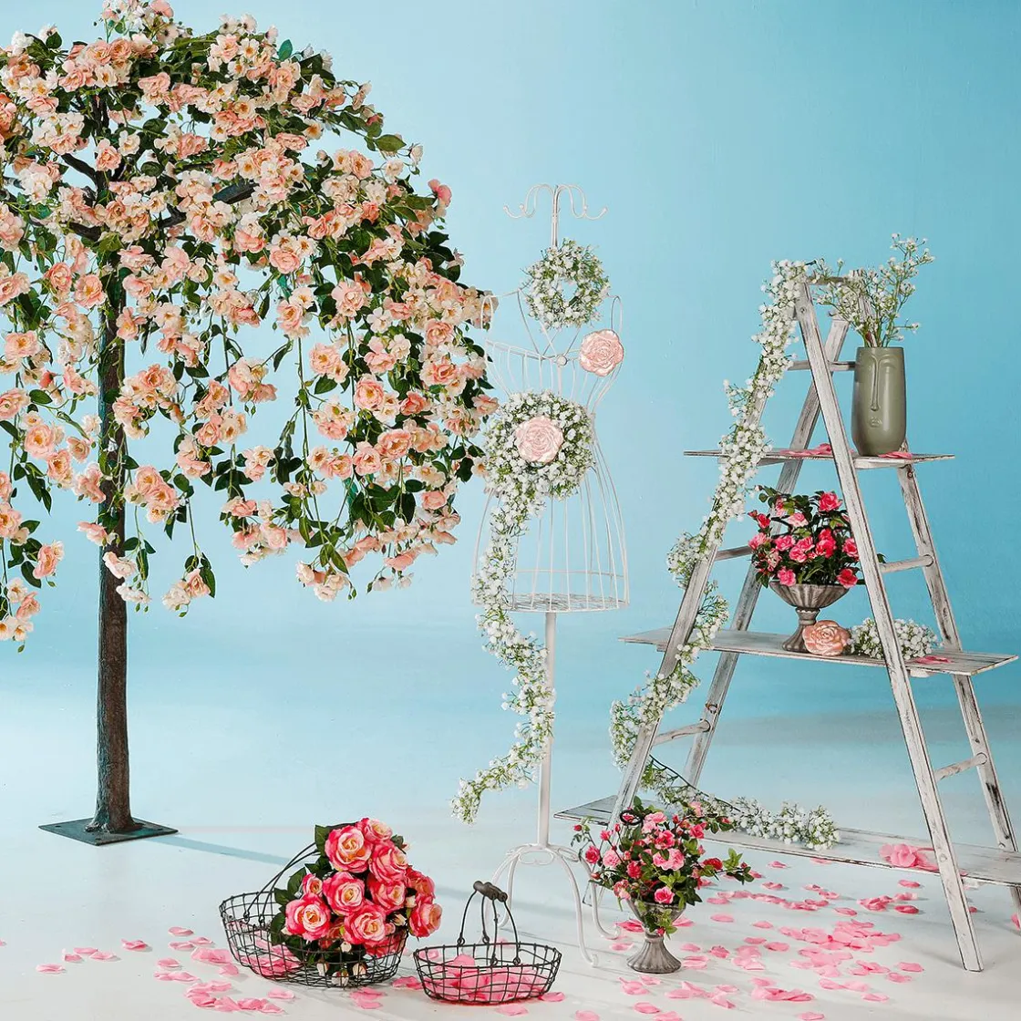 DecoWoerner Decoración De Primavera|Árboles Artificiales>El árbol De s Artificial Blanco/do, 210 Cm