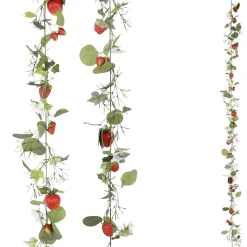 DecoWoerner Decoración De Primavera|Guirnaldas Y Vides>Enredadera Artificial De Fresas Con Fruta 180 Cm