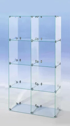 DecoWoerner Expositores Para Tiendas>Escaparate Cúbica De Vidrio De Bricolaje, Con Paredes Traseras Altura 165 Cm