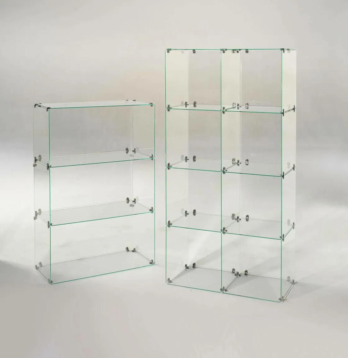 DecoWoerner Expositores Para Tiendas>Escaparate Cúbica De Vidrio De Bricolaje, Con Paredes Traseras Altura 165 Cm