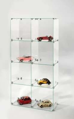 DecoWoerner Expositores Para Tiendas>Escaparate Cúbica De Vidrio De Bricolaje, Sin Paredes Traseras, Altura 165 Cm