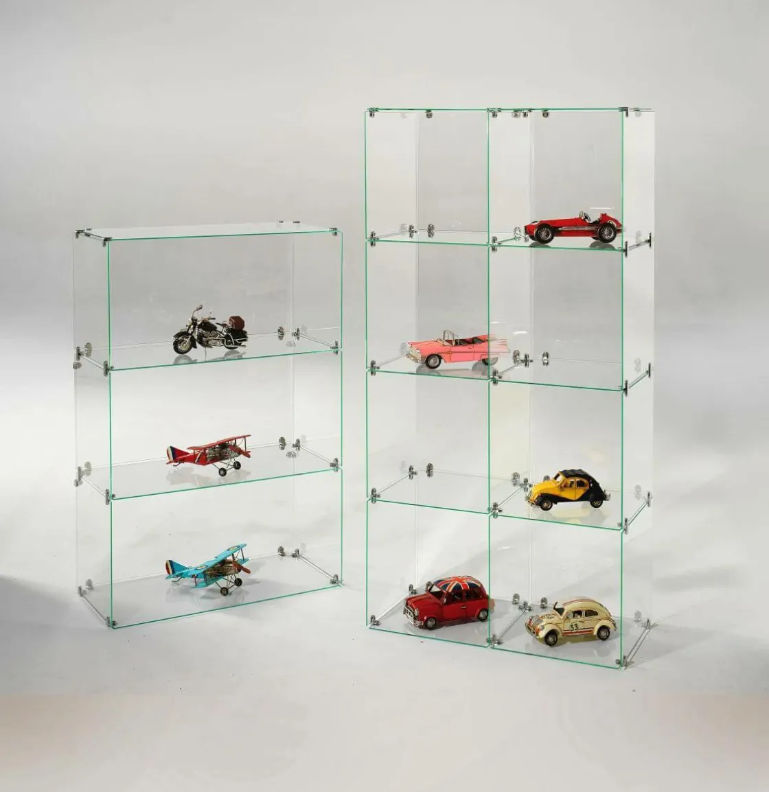 DecoWoerner Expositores Para Tiendas>Escaparate Cúbica De Vidrio De Bricolaje, Sin Paredes Traseras, Altura 165 Cm