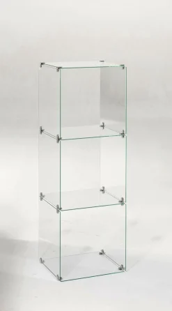 DecoWoerner Expositores Para Tiendas>Escaparate Cúbico De Vidrio De Bricolaje, Sin Paredes Traseras, Altura 124 Cm