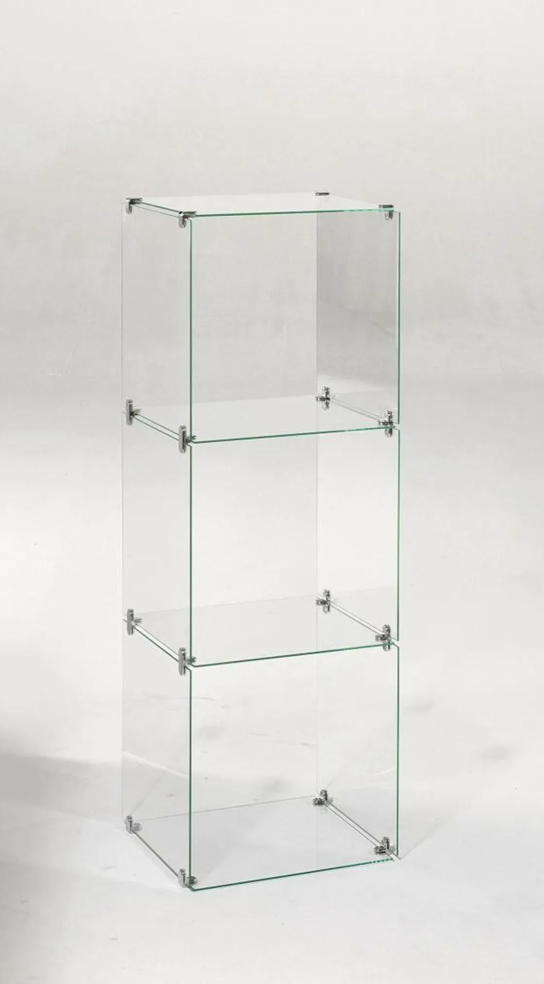 DecoWoerner Expositores Para Tiendas>Escaparate Cúbico De Vidrio De Bricolaje, Sin Paredes Traseras, Altura 124 Cm