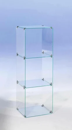 DecoWoerner Expositores Para Tiendas>Escaparate Cúbico De Vidrio De Bricolaje, Sin Paredes Traseras, Altura 124 Cm