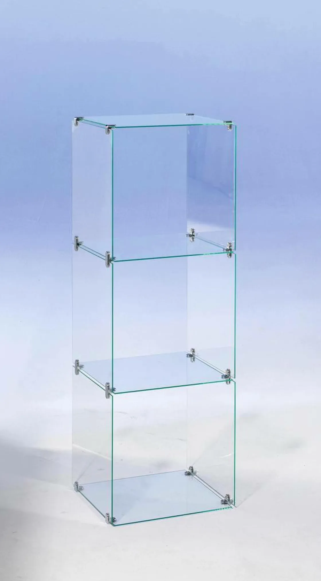DecoWoerner Expositores Para Tiendas>Escaparate Cúbico De Vidrio De Bricolaje, Sin Paredes Traseras, Altura 124 Cm