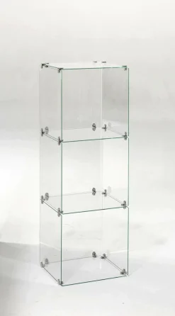 DecoWoerner Expositores Para Tiendas>Escaparate Cúbico De Vidrio De Bricolaje, Con Pared Trasera, Altura 124 Cm
