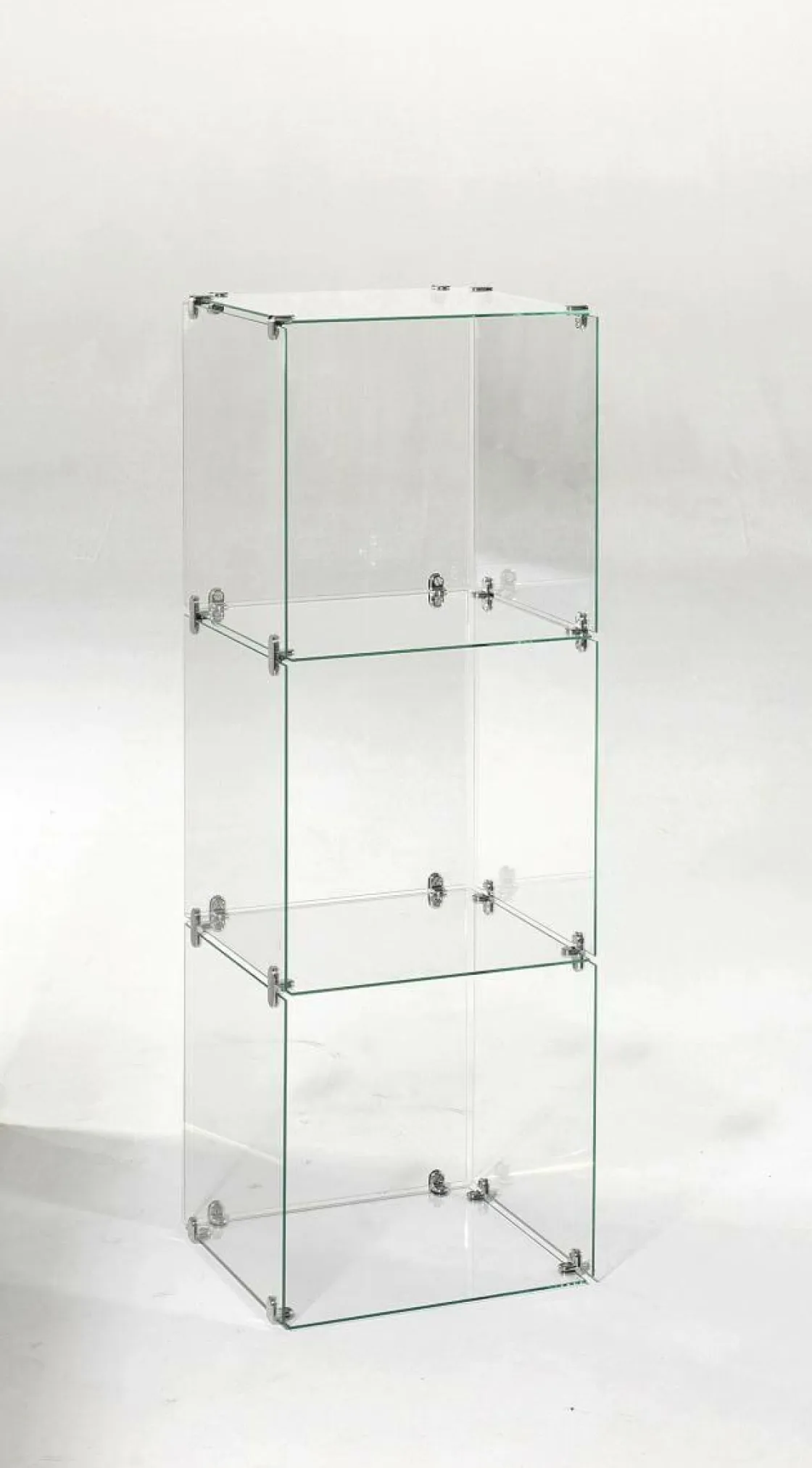 DecoWoerner Expositores Para Tiendas>Escaparate Cúbico De Vidrio De Bricolaje, Con Pared Trasera, Altura 124 Cm