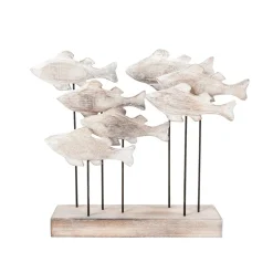 DecoWoerner Decoración Natural|Decoración De Verano>Escultura Deco Marítima Pez De Madera 28 Cm