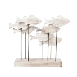 DecoWoerner Decoración Natural|Decoración De Verano>Escultura Deco Marítima Pez De Madera 28 Cm