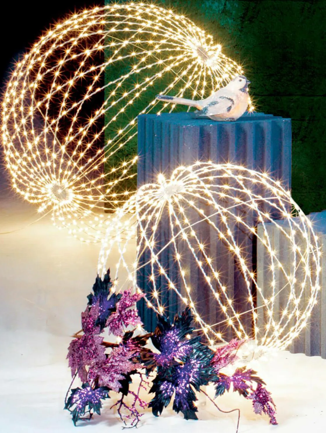 DecoWoerner Luces De Navidad>Esfera Luminosa LED Para Exteriores, LED Cálido - Blanco, Ø 50 Cm