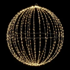 DecoWoerner Decoración Navideña Xxl|Luces De Navidad>Esfera Luminosa LED Para Exteriores, LED Cálido - Blanco, Ø 80 Cm