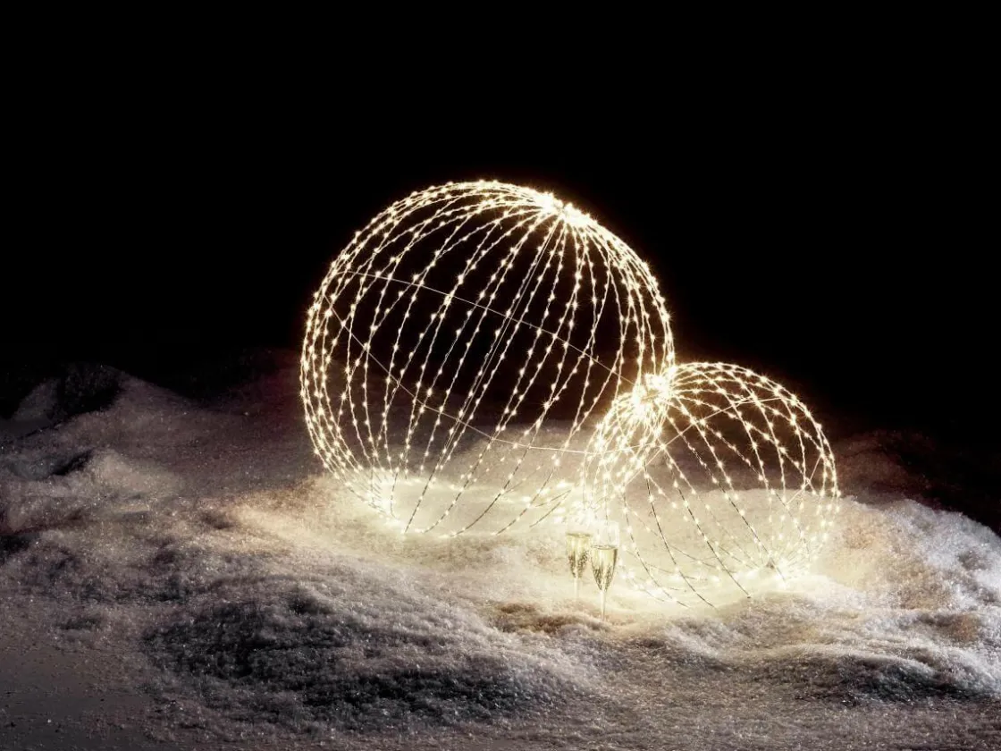 DecoWoerner Decoración Navideña Xxl|Luces De Navidad>Esfera Luminosa LED Para Exteriores, LED Cálido - Blanco, Ø 80 Cm