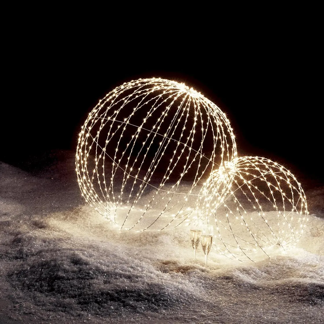 DecoWoerner Luces De Navidad>Esfera Luminosa LED Para Exteriores, LED Cálido - Blanco, Ø 30 Cm