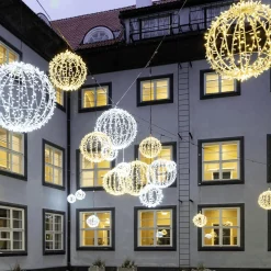 DecoWoerner Luz Decorativa|Luces De Navidad>Esfera Metálica De 100 Cm Ø Con LED Fríos
