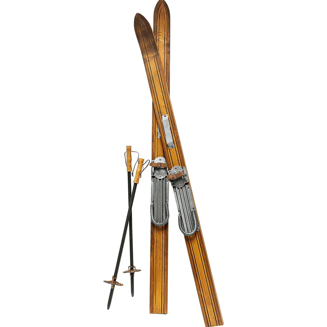 DecoWoerner Decoración Temática|Decoración De Invierno>Esquiador Decorativo De Madera, Longitud 140 Cm