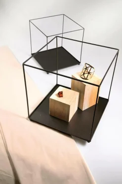 DecoWoerner Expositores Para Tiendas|Ayudas Y Herramientas De Decoración>Estante Metal Cuadrada Negra 20/30 Cm 2 Piezas