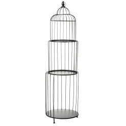 DecoWoerner Decoración De Primavera>Estantería De Jaula De Pájaro, Altura 140 Cm, Negra