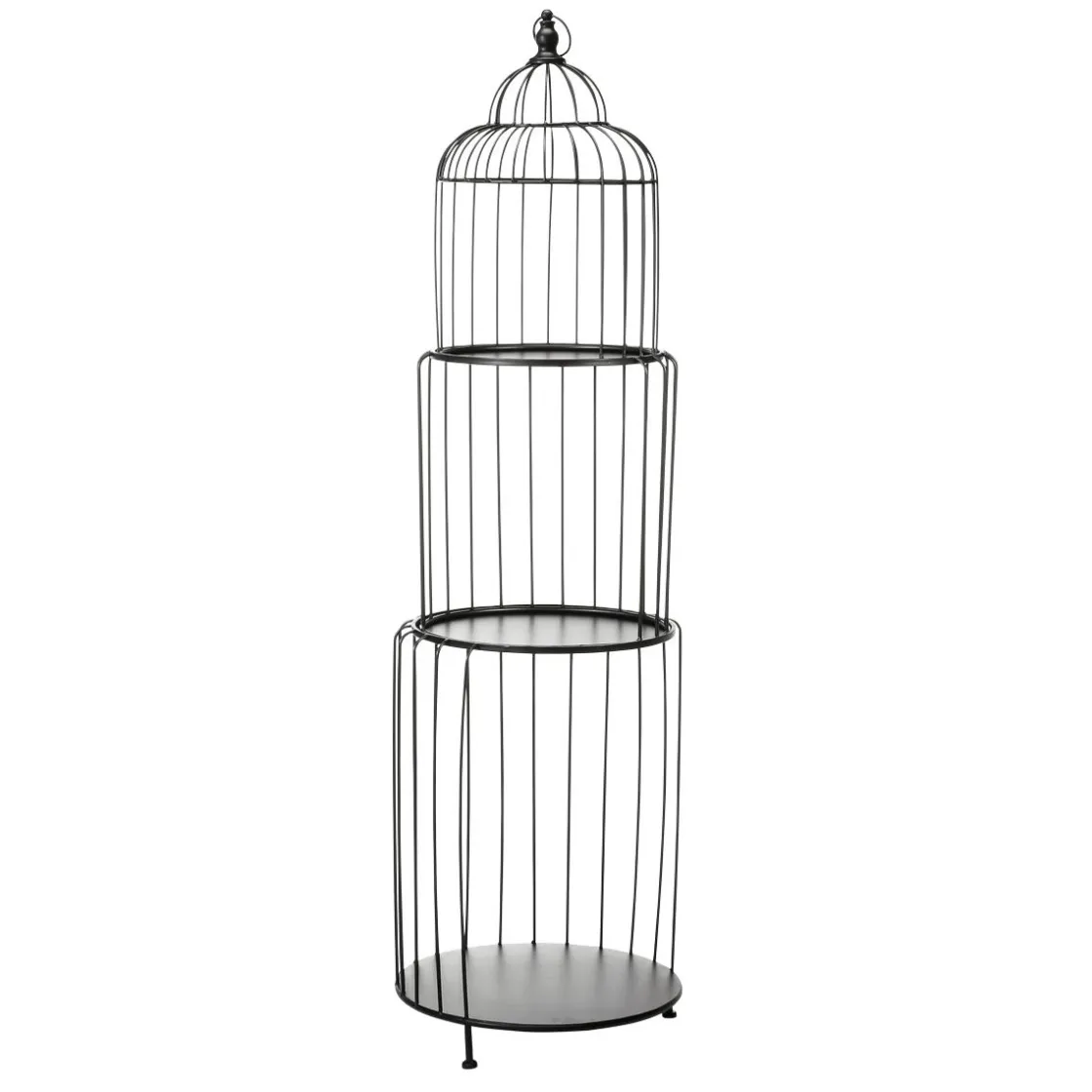 DecoWoerner Decoración De Primavera>Estantería De Jaula De Pájaro, Altura 140 Cm, Negra