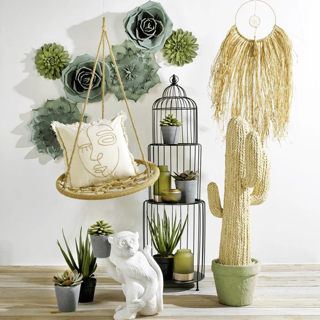 DecoWoerner Decoración De Primavera>Estantería De Jaula De Pájaro, Altura 140 Cm, Negra