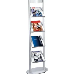 DecoWoerner Expositores Para Tiendas>Estantería Para Folletos "Alu-Design", 4 X A4