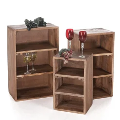 DecoWoerner Expositores Para Tiendas|Decoración Natural>Estantes Decorativos De Madera 3 Piezas, 50 Cm, 65 Cm, 70 Cm De Altura