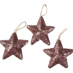 DecoWoerner Estrella De Navidad>Estrella Con Lentejuelas Ø 10 Cm, 3 Piezas, Nougat