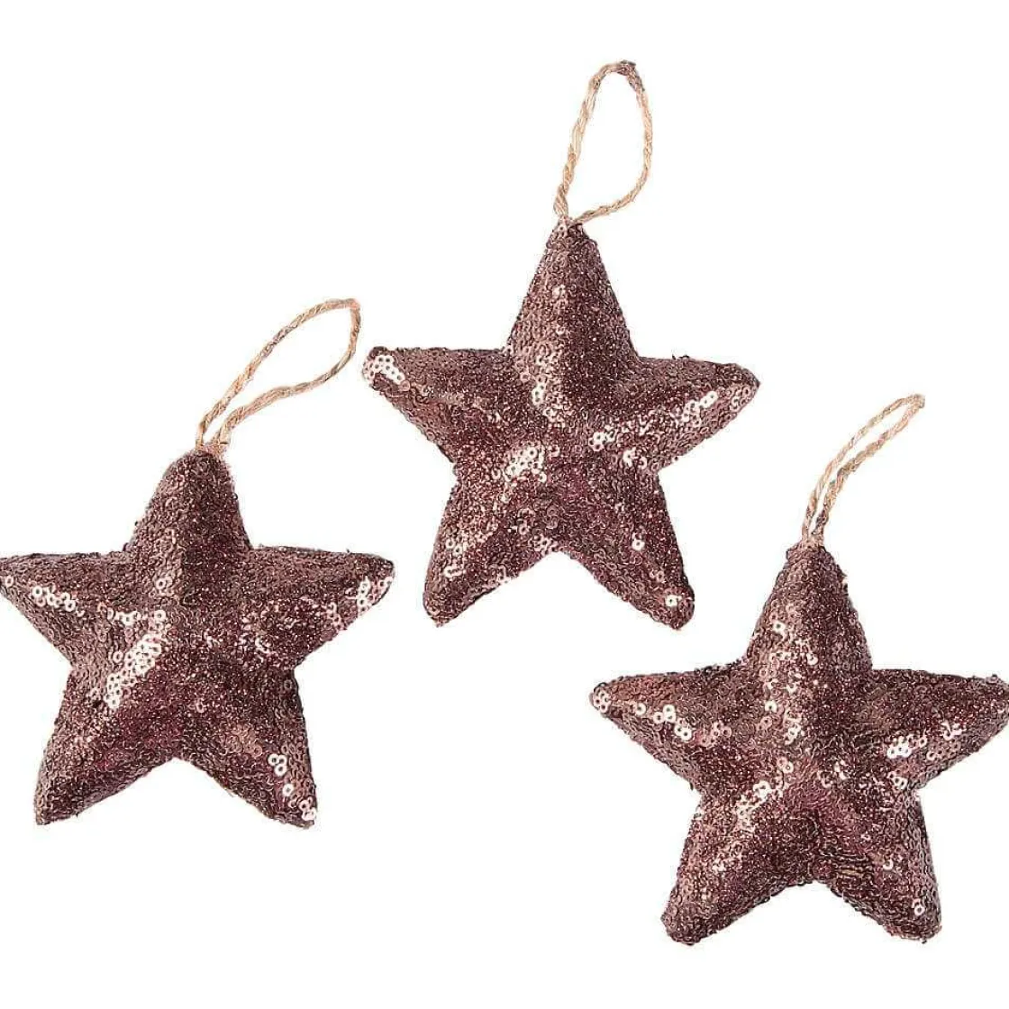 DecoWoerner Estrella De Navidad>Estrella Con Lentejuelas Ø 10 Cm, 3 Piezas, Nougat