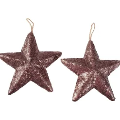 DecoWoerner Estrella De Navidad>Estrella Con Lentejuelas Ø 22 Cm, 2 Piezas, Nougat