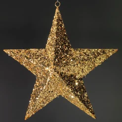 DecoWoerner Decoración Navideña Xxl>Estrella Decorativa, Dorado, Ø 120 Cm