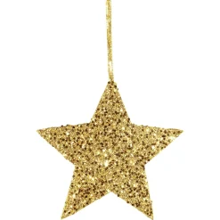 DecoWoerner Estrella De Navidad>Estrella Decorativa Dorada, 20 Cm, 3 Piezas