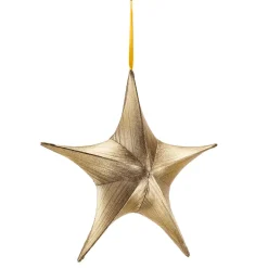 DecoWoerner Estrella De Navidad>Estrella Dorada Plegable De Tela Decó Con Cremallera 110 Cm