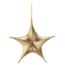 DecoWoerner Estrella De Navidad>Estrella Dorada Plegable De Tela Decó Con Cremallera 110 Cm