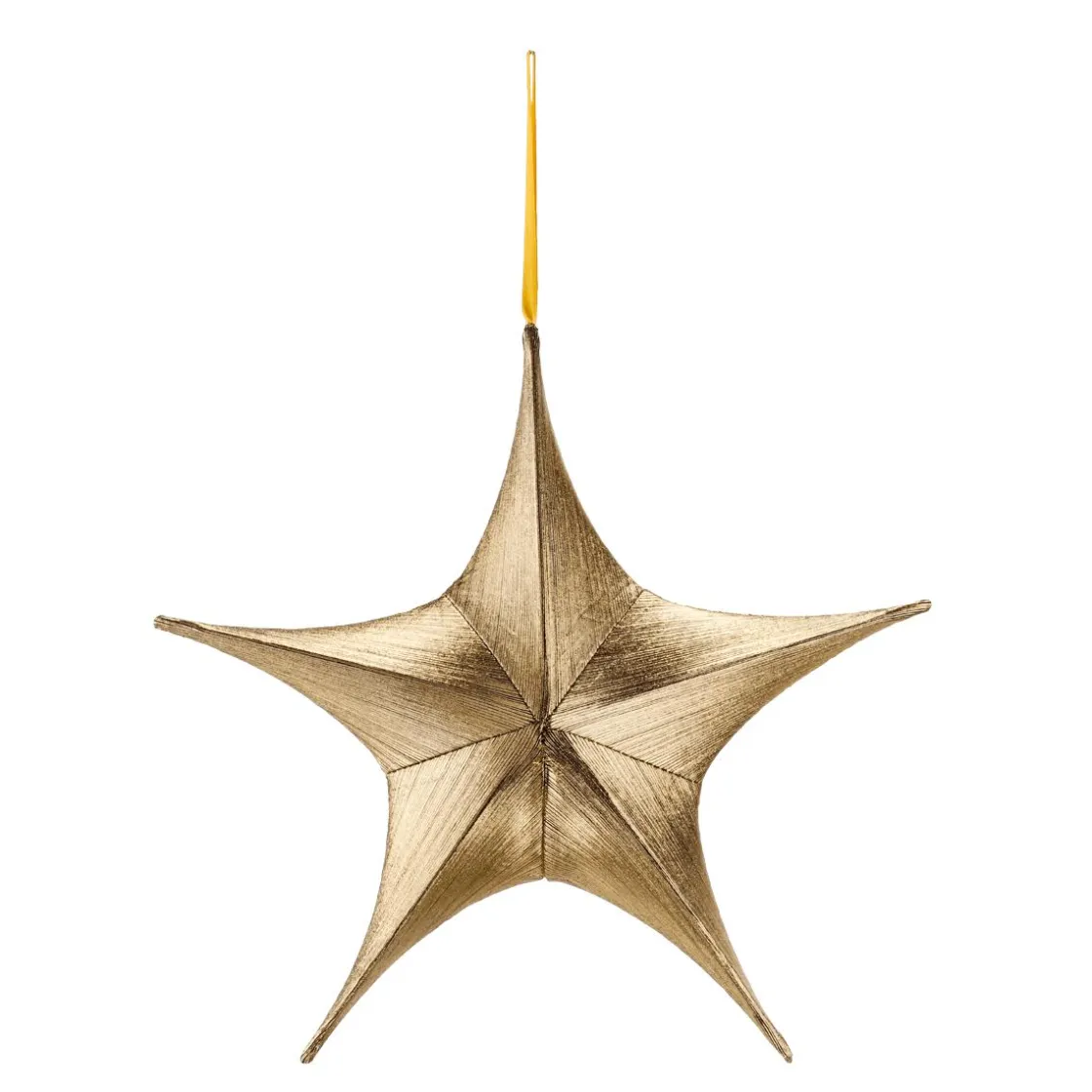 DecoWoerner Estrella De Navidad>Estrella Dorada Plegable De Tela Decó Con Cremallera 110 Cm