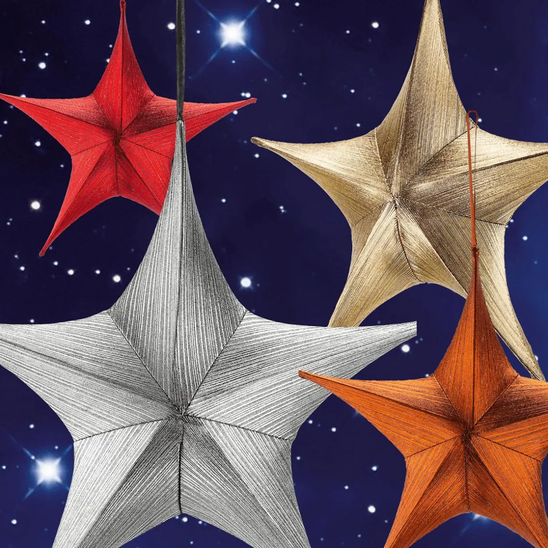 DecoWoerner Estrella De Navidad>Estrella Dorada Plegable De Tela Decó Con Cremallera 110 Cm