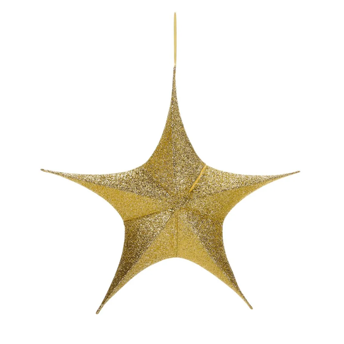 DecoWoerner Estrella De Navidad>Estrella Dorada Plegable Deco Con Cremallera, 40 Cm