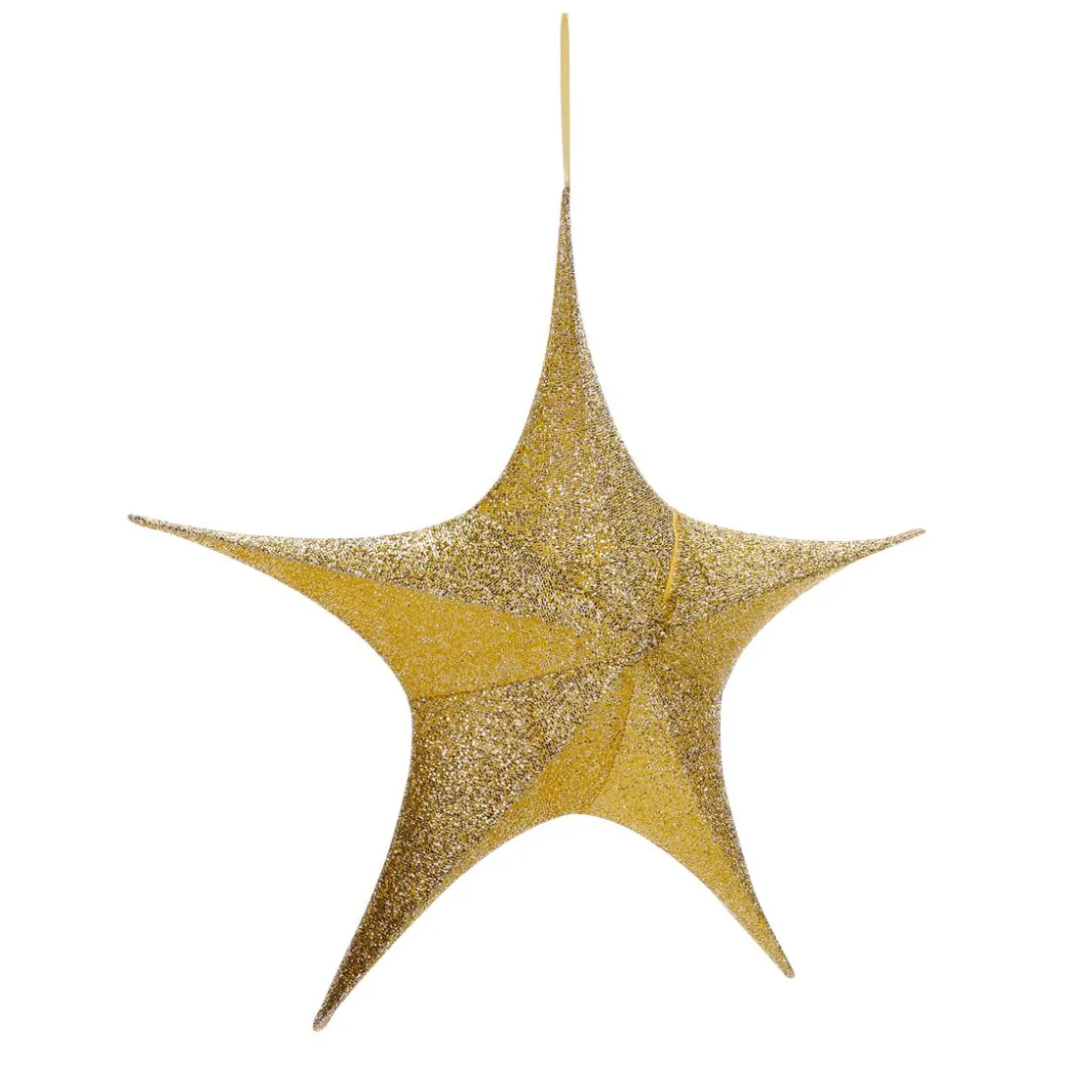 DecoWoerner Estrella De Navidad>Estrella Dorada Plegable Deco Con Cremallera, 40 Cm