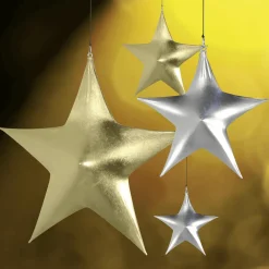 DecoWoerner Decoración Temática|Decoración Navideña Xxl>Estrella Extensible Ø 80 Cm, Ignífuga B1