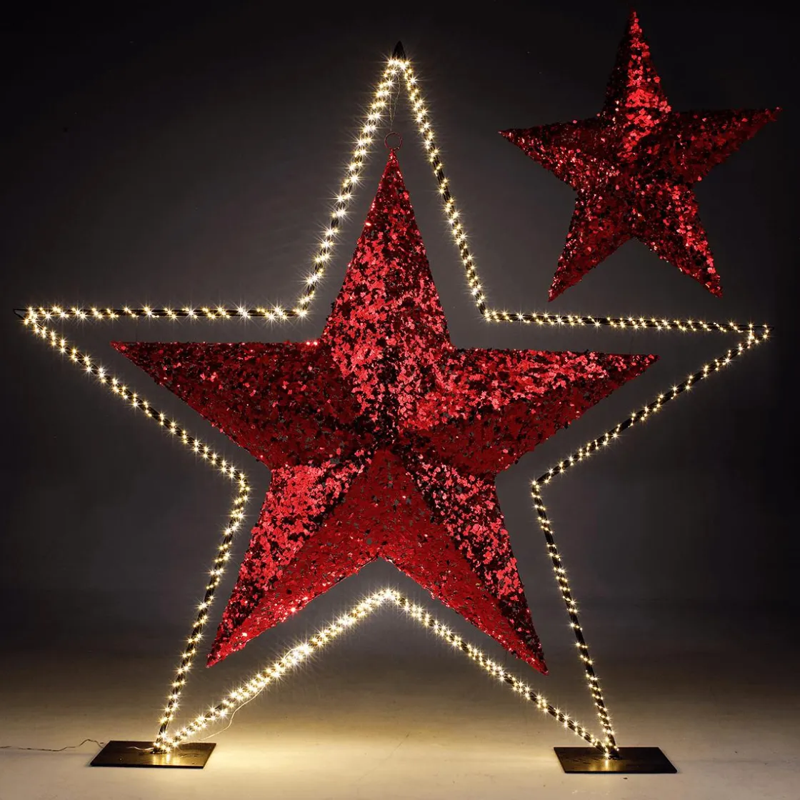 DecoWoerner Decoración Navideña Xxl|Estrella De Navidad>Estrella Gigante Decorativa Roja Ø 150 Cm