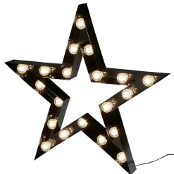 DecoWoerner Luz Decorativa|Decoración Temática>Estrella Luminosa Negra, Altura 95 Cm