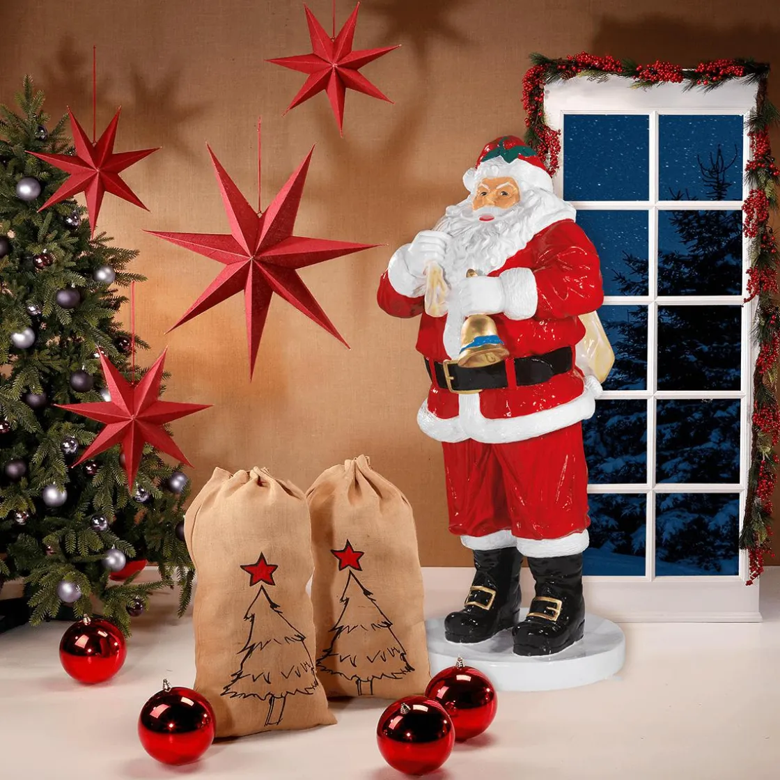 DecoWoerner Estrella De Navidad>Estrella Plegable Cubierta De Yute 45 Cm