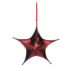 DecoWoerner Decoración Temática|Decoración Navideña Xxl>Estrella Plegable De Tela Decorativa, Metalizado, Con Cremallera
