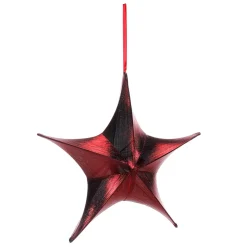 DecoWoerner Decoración Temática|Decoración Navideña Xxl>Estrella Plegable De Tela Decorativa, Metalizado, Con Cremallera