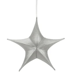 DecoWoerner Decoración Temática|Decoración Navideña Xxl>Estrella Plegable De Tela Decorativa En Metalizada Con Cremallera