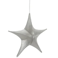 DecoWoerner Decoración Temática|Decoración Navideña Xxl>Estrella Plegable De Tela Decorativa En Metalizada Con Cremallera