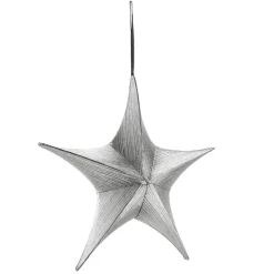 DecoWoerner Estrella De Navidad>Estrella Plegable De Tela Deco Negro- Con Cremallera, 40 Cm