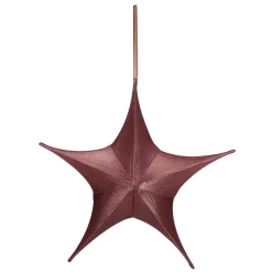DecoWoerner Estrella De Navidad>Estrella Plegable De Tela Decorativa Rojo Burdeos Con Cremallera, 40 Cm