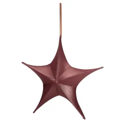 DecoWoerner Estrella De Navidad>Estrella Plegable De Tela Decorativa Rojo Burdeos Con Cremallera, 40 Cm