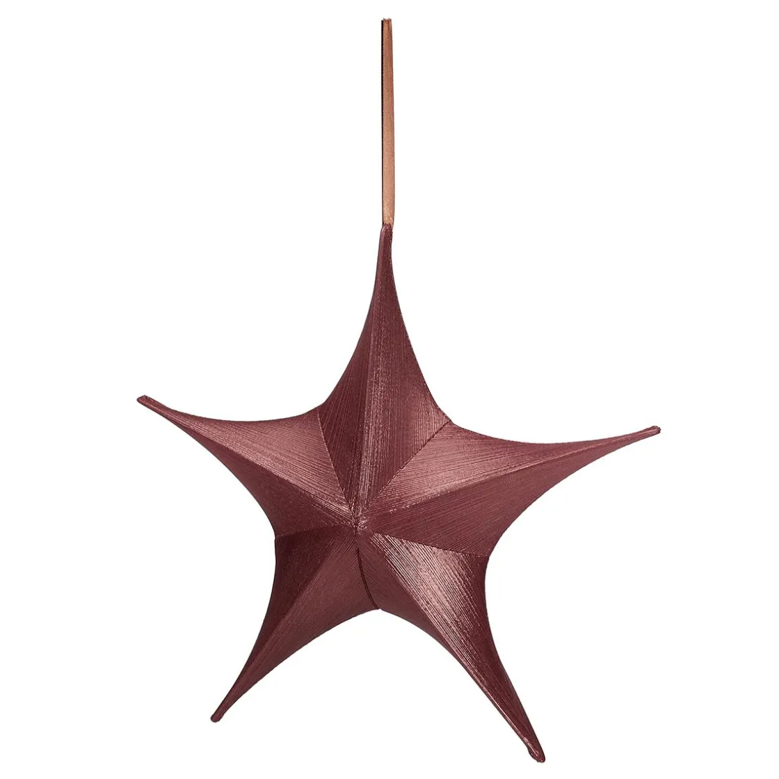 DecoWoerner Estrella De Navidad>Estrella Plegable De Tela Decorativa Rojo Burdeos Con Cremallera, 40 Cm