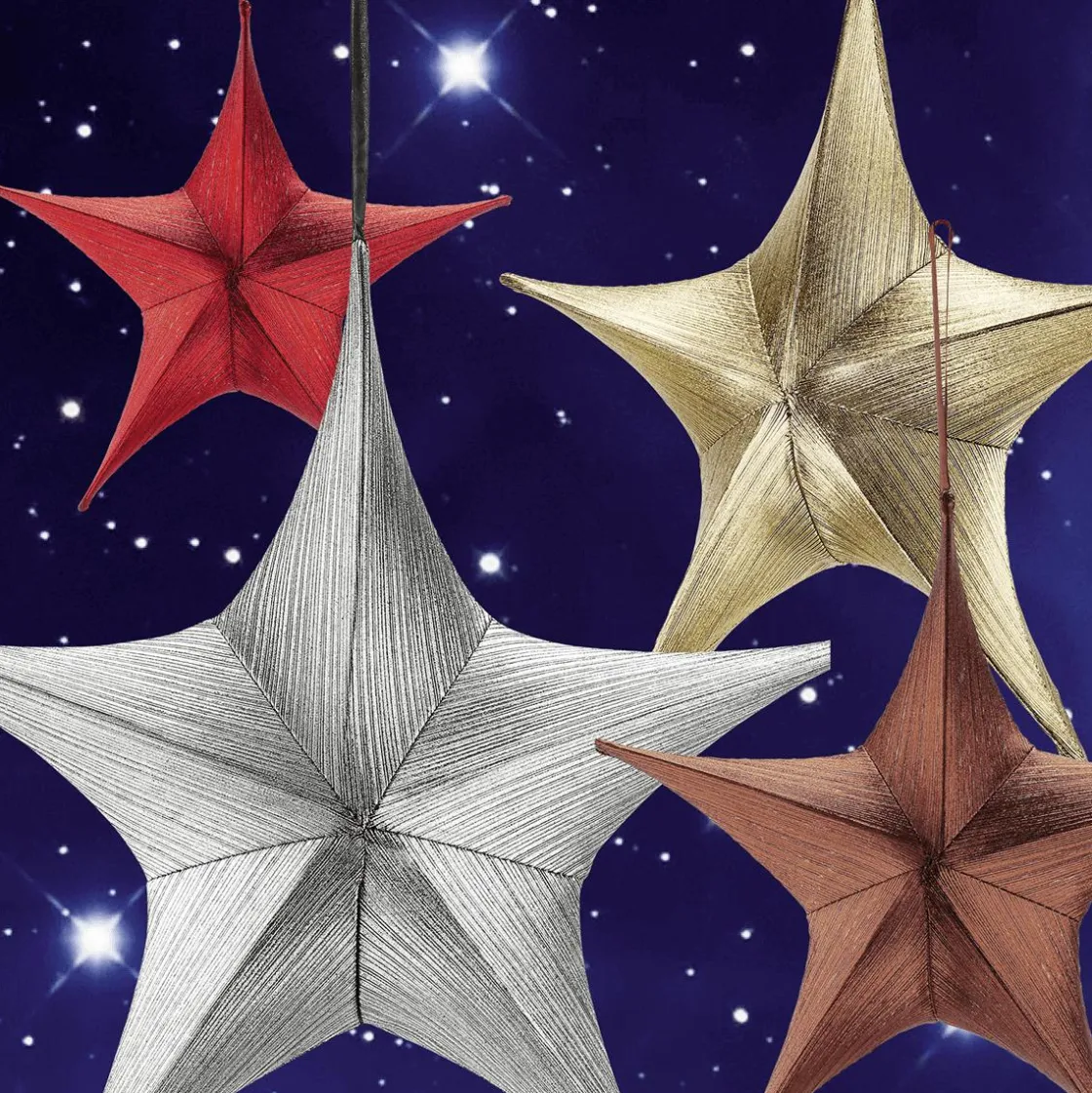 DecoWoerner Estrella De Navidad>Estrella Plegable De Tela Decorativa Rojo Burdeos Con Cremallera, 40 Cm